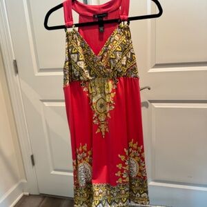 Design by INC International Concepts coral color dress.